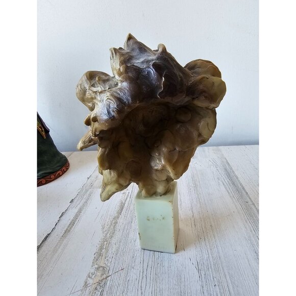 Spring Lion head bust statue figurine realistic unique vintage decor African uni - Picture 3 of 9